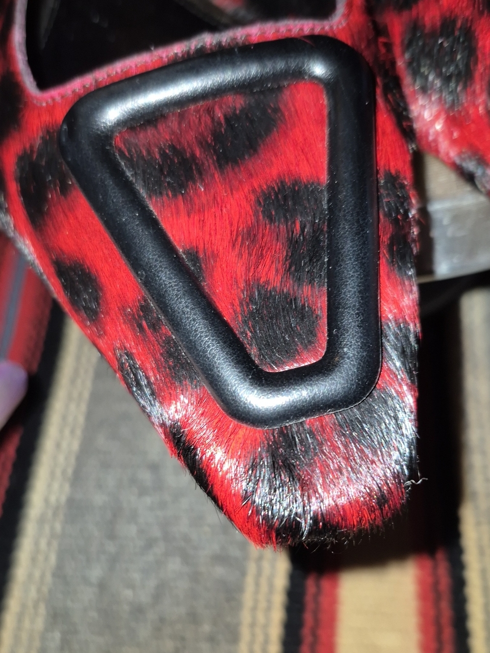 Vince Camuto flame&BlackSling Back Slide DyedCowHidehair,leather Sz.8.5 M(#1210) - Picture 9 of 14
